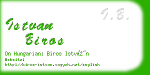 istvan biros business card